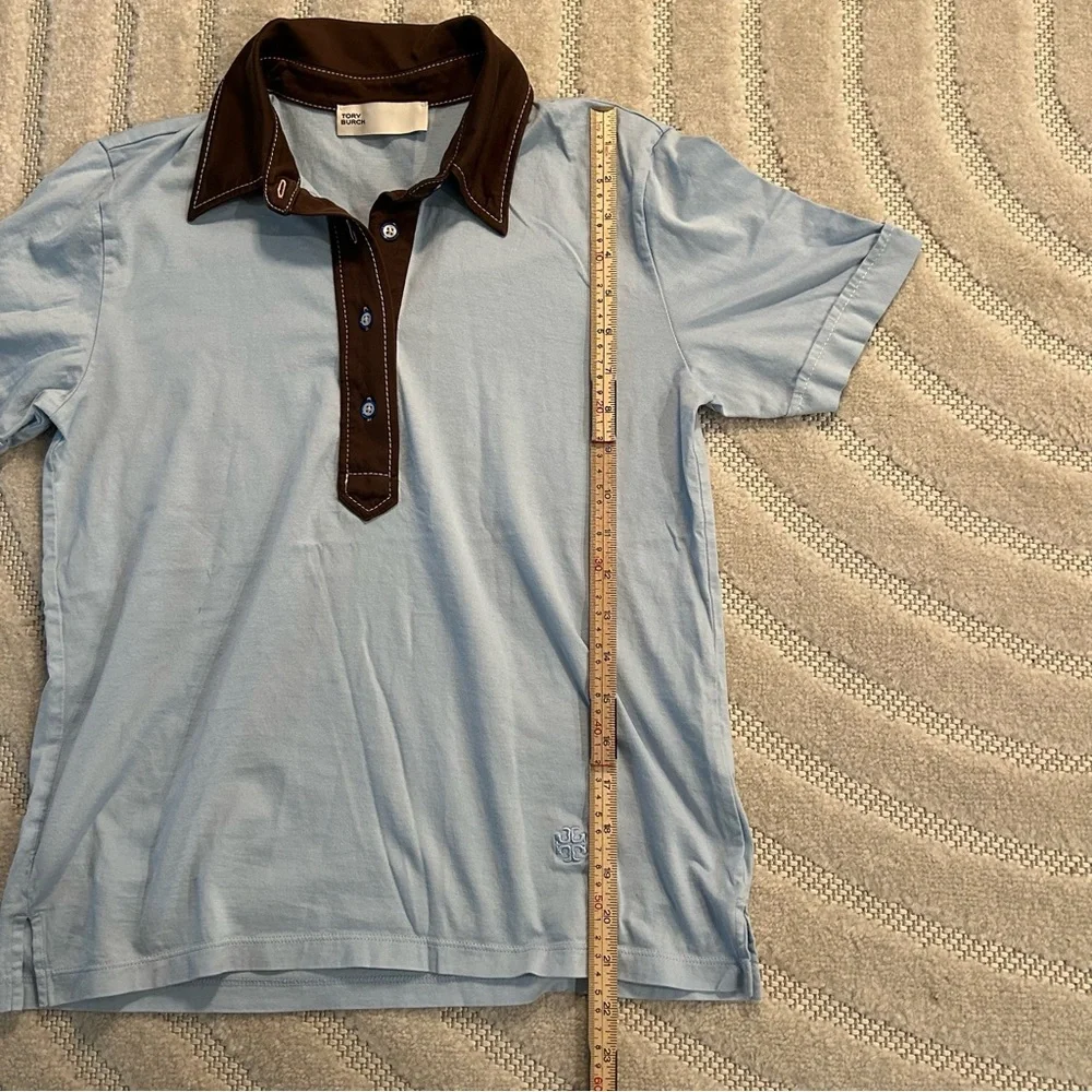 Tory Burch Cotton Piqué Polo Shirt in Blue - S